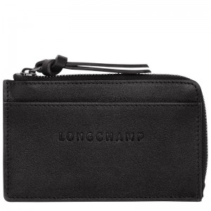 Men Longchamp 3D Card Holder Black | Ireland-230YTFWEV