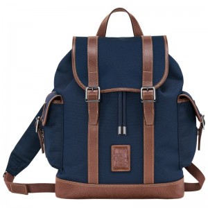 Men Longchamp Boxford Backpack Blue | Ireland-346ZHYKSA