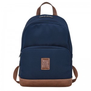 Men Longchamp Boxford Backpack Blue | Ireland-258VONESK