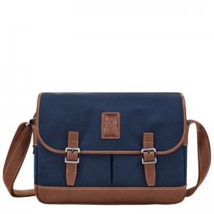 Men Longchamp Boxford L Crossbody Bag Blue | Ireland-197THKNEV