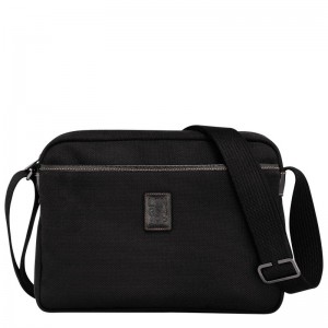 Men Longchamp Boxford M Camera Crossbody Bag Black | Ireland-031MQUSGO