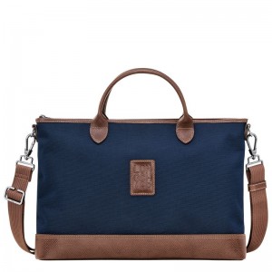 Men Longchamp Boxford S Briefcase Blue | Ireland-847KCYLRE