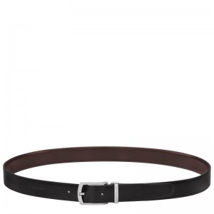 Men Longchamp Delta Box Belt Black / Beige | Ireland-942MGPLZH