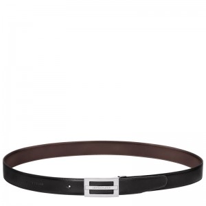 Men Longchamp Delta Box Belt Black / Beige | Ireland-413SHYEZT