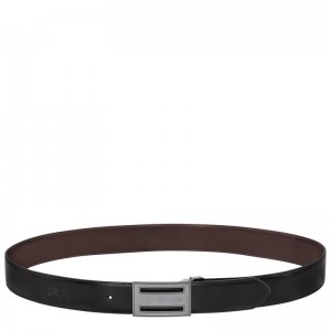 Men Longchamp Delta Box Belt Black / Beige | Ireland-529OGPTQR