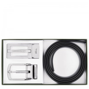 Men Longchamp Delta Box Belt Black / Beige | Ireland-346GZQHKA
