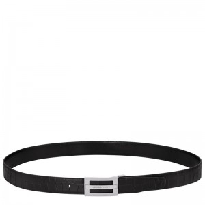 Men Longchamp Delta Box Belt Black | Ireland-543VMJCAP