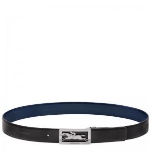 Men Longchamp Delta Box Belt Black / Navy | Ireland-854WESIHD