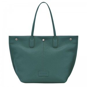 Men Longchamp Essential L Tote Bag Dark Green | Ireland-086IMYQCS