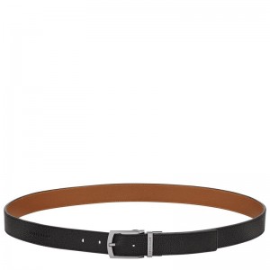 Men Longchamp Le Foulonné Belt Black | Ireland-104TANQZJ