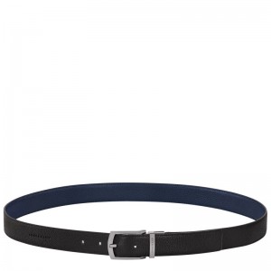 Men Longchamp Le Foulonné Belt Black / Navy | Ireland-243YRFBCN