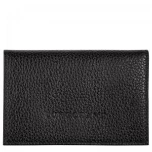 Men Longchamp Le Foulonné Card Holder Black | Ireland-389BLOTDV