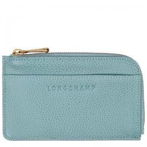 Men Longchamp Le Foulonné Card Holder Blue | Ireland-413JFMRBG