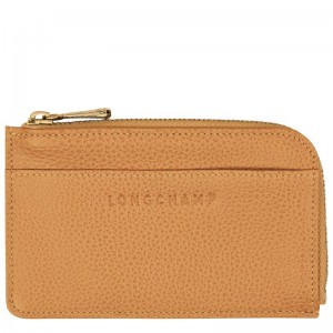Men Longchamp Le Foulonné Card Holder Brown | Ireland-602ALNOHY