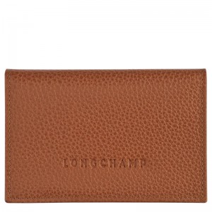 Men Longchamp Le Foulonné Card Holder Brown | Ireland-354GYAVFS