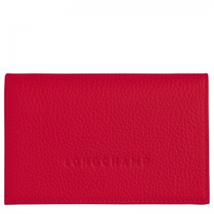 Men Longchamp Le Foulonné Card Holder Red | Ireland-439UEGPIR