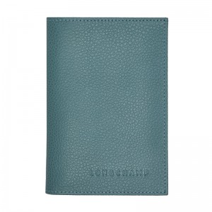 Men Longchamp Le Foulonné Passport Holder Blue | Ireland-120SKWBZR