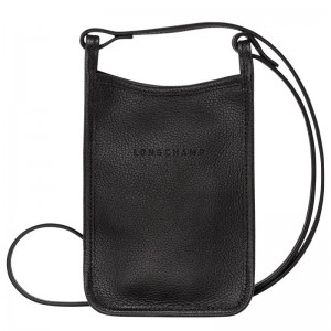 Men Longchamp Le Foulonné Phone Case Black | Ireland-324PKJDEF