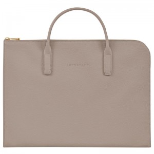 Men Longchamp Le Foulonné S Briefcase Beige | Ireland-987TCDFOE