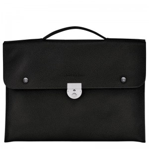 Men Longchamp Le Foulonné S Briefcase Black | Ireland-643DOZIJR