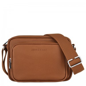 Men Longchamp Le Foulonné S Camera Crossbody Bag Brown | Ireland-795ZBRTOA
