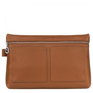 Men Longchamp Le Foulonné Toiletry Bags Brown | Ireland-732ZYLXOT
