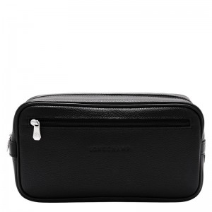 Men Longchamp Le Foulonné Toiletry Bags Black | Ireland-570PKJUMW