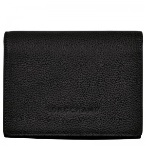 Men Longchamp Le Foulonné Wallet Black | Ireland-528JEKCVA