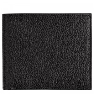 Men Longchamp Le Foulonné Wallet Black | Ireland-076LGSHIK