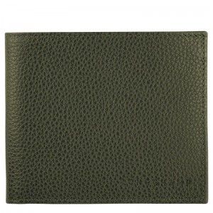 Men Longchamp Le Foulonné Wallet Khaki | Ireland-017MRTIXJ
