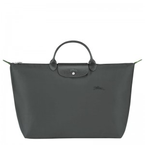 Men Longchamp Le Pliage Green L Travel Bag Dark Grey | Ireland-365NHCDJY
