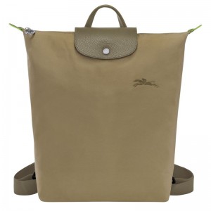 Men Longchamp Le Pliage Green M Backpack Olive | Ireland-703RQNICT