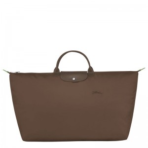 Men Longchamp Le Pliage Green Xl Travel Bag Dark Brown | Ireland-849WDGSXV