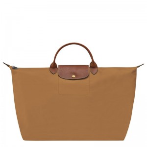 Men Longchamp Le Pliage Original L Travel Bag Brown | Ireland-516KJTCSM