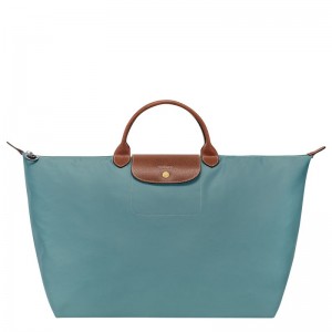Men Longchamp Le Pliage Original L Travel Bag Blue | Ireland-803FHTGNC