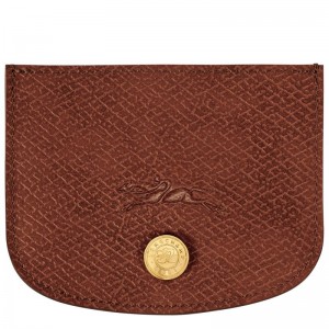 Men Longchamp Épure Card Holder Brown | Ireland-768YVIQBL