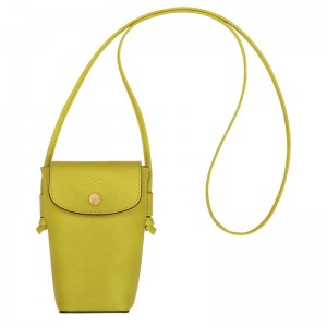 Men Longchamp Épure With Leather Lace Phone Case Green | Ireland-325AVCBYQ