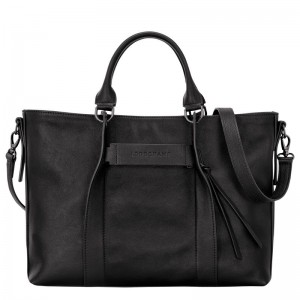 Women Longchamp 3D L Handbag Black | Ireland-152NTHAFV