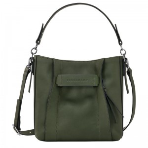 Women Longchamp 3D S Crossbody Bag Khaki | Ireland-940UDBLRX