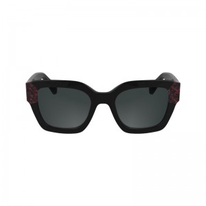 Women Longchamp Acetate Sunglasses Black / Red | Ireland-965JRZUGW