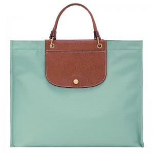 Women Longchamp Cabas L Tote Bag Blue Green | Ireland-613CUOXSD
