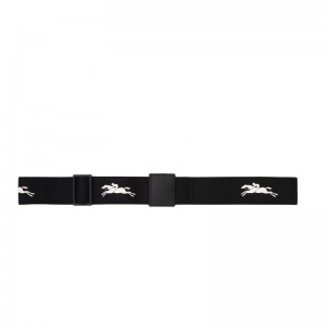Women Longchamp Canvas Belt Black | Ireland-825GVPXIY