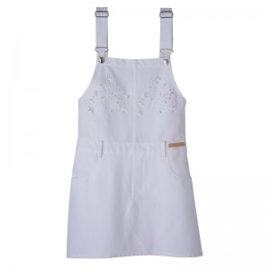 Women Longchamp Embroidered Gabardine Dress White | Ireland-678NUFMED