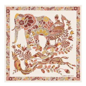Women Longchamp Forêt 50 Scarf Orange | Ireland-170JFCTSM
