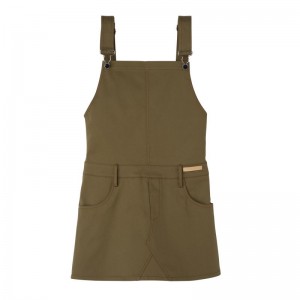 Women Longchamp Gabardine Dress Olive | Ireland-140PWAJZO