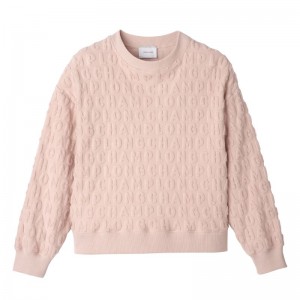Women Longchamp Jersey Sweatshirt Beige | Ireland-079LXKYVJ