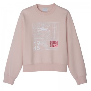 Women Longchamp Jersey Sweatshirt Rose | Ireland-463TGSDKE