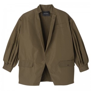 Women Longchamp Kimono Jacket Olive | Ireland-038YJOFGU
