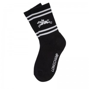 Women Longchamp Knit Socks Black | Ireland-981LWYQSF