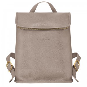 Women Longchamp Le Foulonné Backpack Beige | Ireland-936QDAUXY